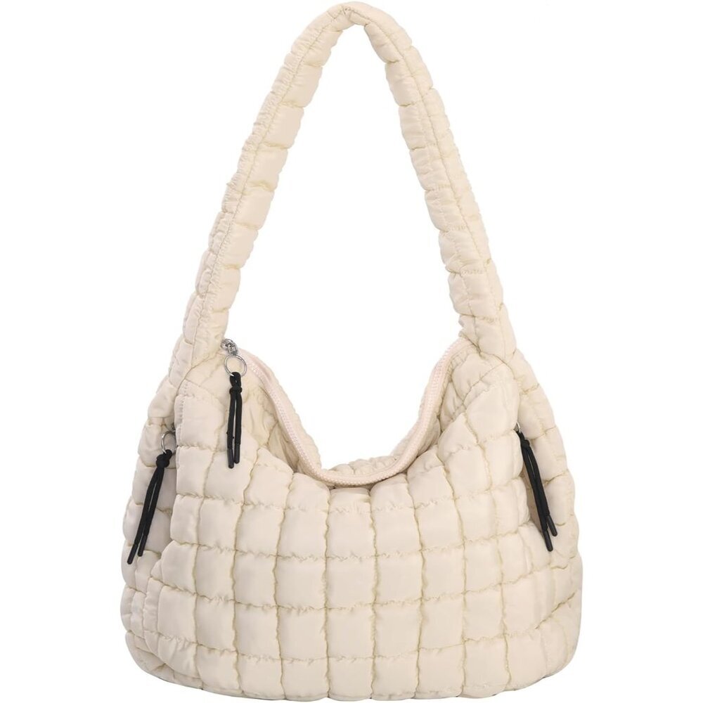 Lightweight Quilted Puffer Tote - Spacious Crossbody Bag for Every Occasion